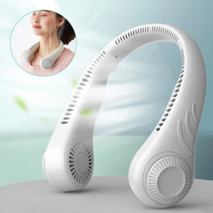 Mini Fan Neckband Bladeless Lazy Neck Hanging Cooler USB Rechargeable Portable - Picture 1 of 6