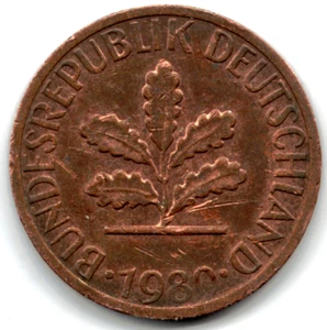 1980 J ONE PFENNIG DE ALEMANIA ~ LO CALIFICAS ~ MIRA EL ESCANEO stk g-123 - Imagen 1 de 4