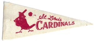 Banderín vintage de los Cardenales de San Luis de los años 60 4" x 9" ORIGINAL Bateo REDBIRD - Imagen 1 de 2