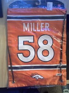Von Miller #58 Drawstring Backpack Denver Broncos NFL Player Bag