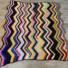 Vintage Afghan Handmade 52x54 Crochet Blanket Throw Lap Wheelchair Couch #793
