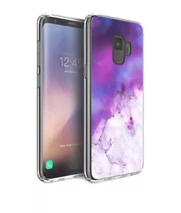 Mueral Slim Fit PC Samsung Galaxy S9 Purple/ Lavender Marble Geode Design - Picture 1 of 2