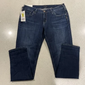 Womens Silver Jeans-Boyfriend-33W x 29L-Mid Rise Slim Leg-New withTags - Picture 1 of 7