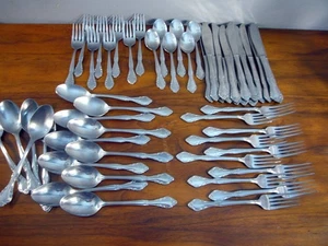 Lot 56 Teile Estia Kaskadenmuster Edelstahl Korea Service Set Silberbesteck - Bild 1 von 3
