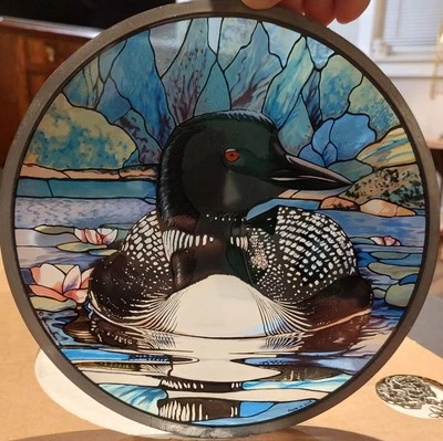 GLASSMASTERS - Vidrieras/Retrapasol 9 1/2 -con Cadena - El Reflejo Loon Foto 1 de 4