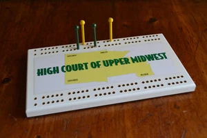 Custom Large USA Cribbage Board for The High Court of Upper Midwest with Pegs - Picture 1 of 7