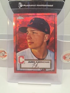 2021 Topps Chrome Red Atomic Platinum Anniversary /100 #327 James Karinchak (*1) - Picture 1 of 1