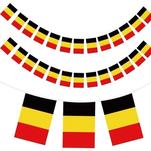 Belgien Flaggenkette 11m Wimpelkette mit 40 Nylon Flaggen Patriotische Dekora... - Bild 1 von 9