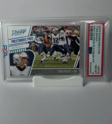 2020 Prestige Tom Brady #/10 Platinum Xtra Points Prestigious Pros PSA 8 Gold - Image 1 of 2