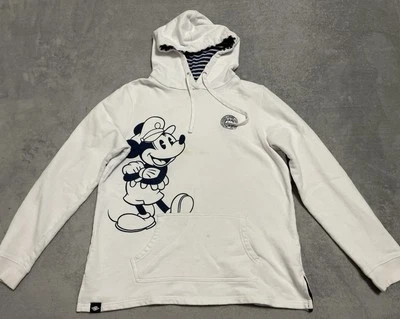 Disney Cruise Line Hoodie Womens L Large Sweatshirt White Captain Nautical - Image 1 of 4