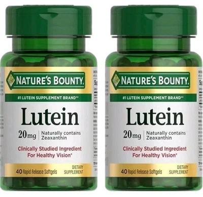 Two New Nature's Bounty Lutein Rapid Release 40 Count Softgels Bottles-exp 09/26 - Image 1 of 4