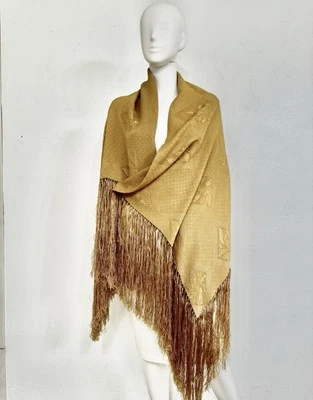 Saks Fifth Avenue Special Order Made Italy Silk Shawl Scarf Sandy Beige 50”x 55” - Image 1 of 4