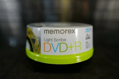 Memorex LightScribe DVD+R 20 Pack 16X 4.7GB 120 Min Blank Media New Sealed - Image 1 of 4