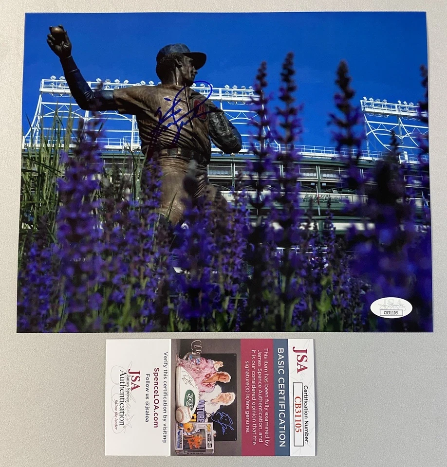 CHICAGO CUBS- FERGIE JENKINS AUTOGRAPH 8x10 STADIUM STATUE PHOTO- JSA CB31105 - Image 1 of 1