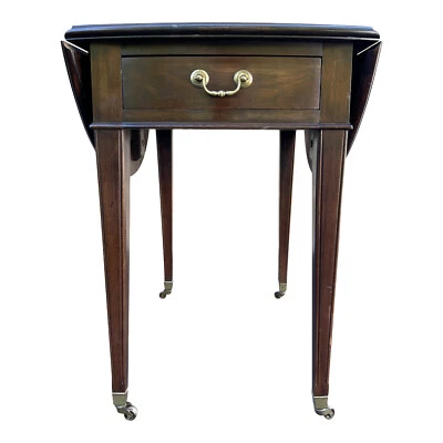 1970s Ethan Allen Georgian Court Cherry Drop Leaf Pembroke Side Table 11-8202 - Image 1 of 4