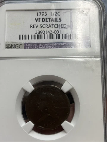 1793 Half Cent Facing Left VF Details NGC Cover