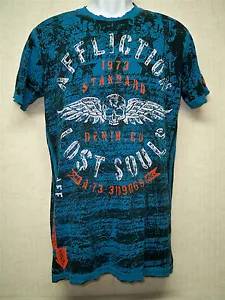 "AFFLICTION - Reversible "LOST SOULS / SEEK & DESTRUY"" - Camiseta Gráfica - Talla M - Imagen 1 de 4