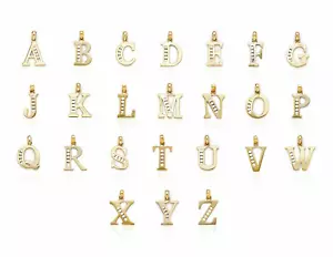 Ciondolo Ciondolo ""A-Z"" Oro Giallo Stimolato 14k 0,20 carati - Foto 1 di 24