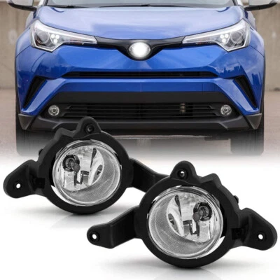 Pair Fog Lights Left+Right Side For Toyota C-HR 2017 2018 2019 Clear Lens Lamps  — 第 1/4 张图片