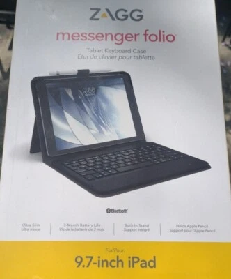 ZAGG ID8MBN-BB0 iPad Pro 9.7" Messenger Folio Tablet Keyboard Case - Black - Image 1 of 2