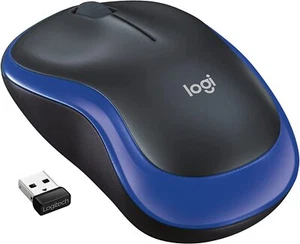 Logitech M 185 Notebook Wireless Mouse USB Black/Blue - Picture 1 of 1