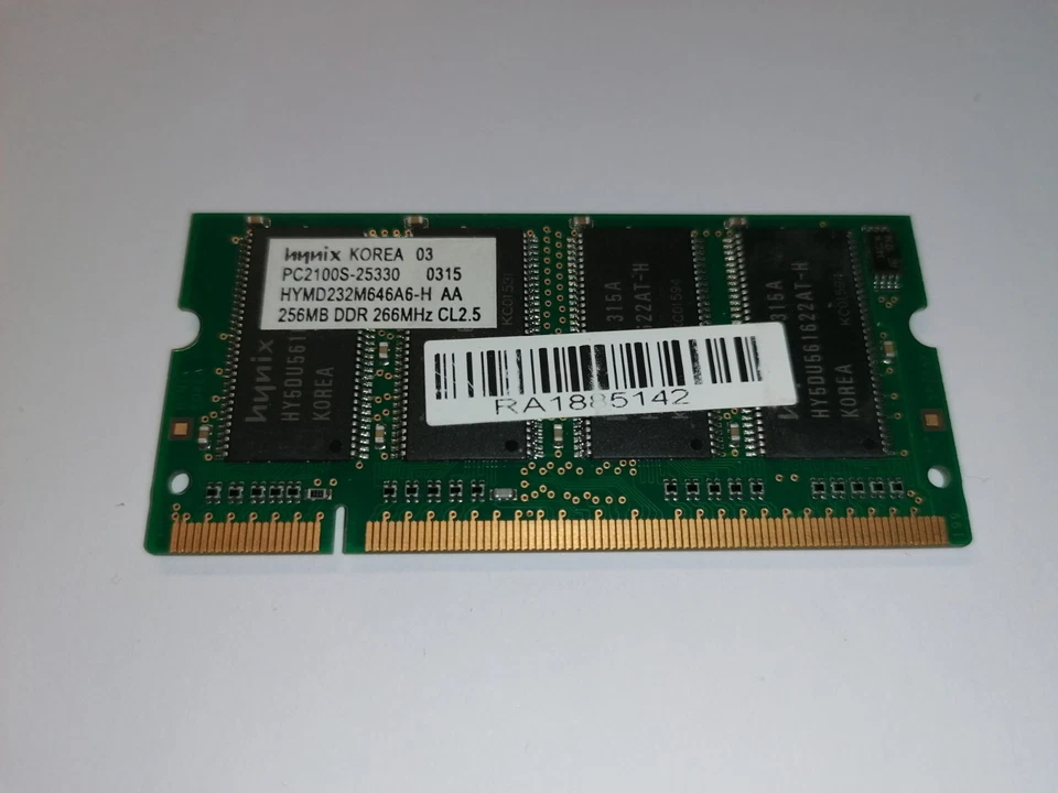 HYNIX 256MB PC2100S DDR 266 SO-DIMM Laptop RAM Memory Module - Image 1 of 1