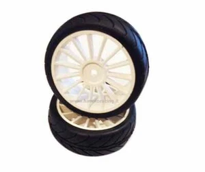 COPPIA RUOTE GOMME LATTICE 1/10 HIMOTO ON-ROAD TOURING MESCOLA C ESAGONO 12mm - Imagen 1 de 1