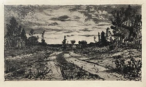 EAST HAMPTON NY Etching ~ MARY NIMMO MORAN ~ 1880s Twilight MUSEUM QUALITY - Picture 1 of 4
