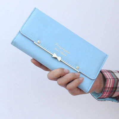 Fashion Women Cute Bowknot Wallet Clutch Leather Card Holder Long Purse Handbag - Image 1 of 4