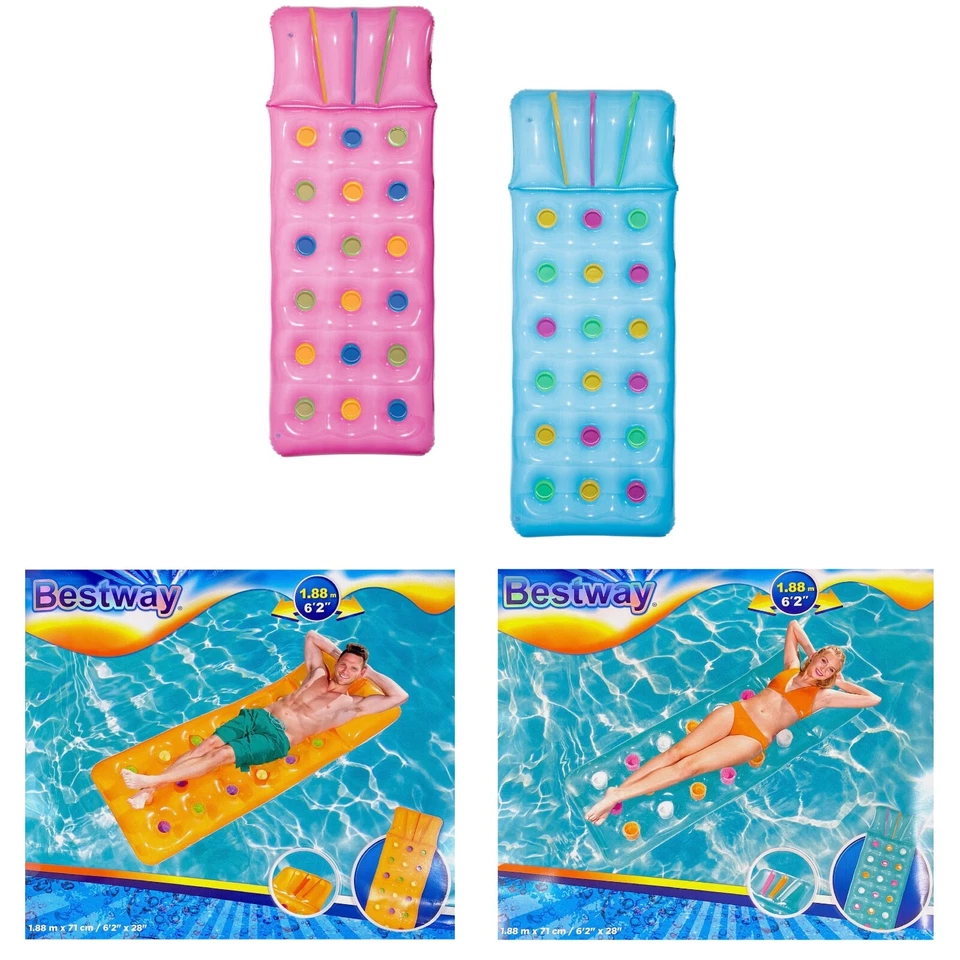 Bestway Luftmatratze 188x71cm Solarmatratze 4 Farben Pool Liege Wasser Matratze