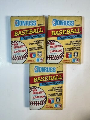 1991 Donruss Baseball Cards Series 1 Unopened Wax Pack Lot Of 3 NEW - Image 1 of 4