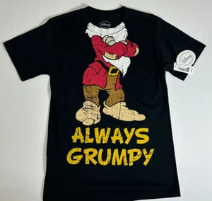 Disney Grumpy Dwarf T-Shirt Snow White Character Men's Small 34/36 Black NWT - Picture 1 of 8