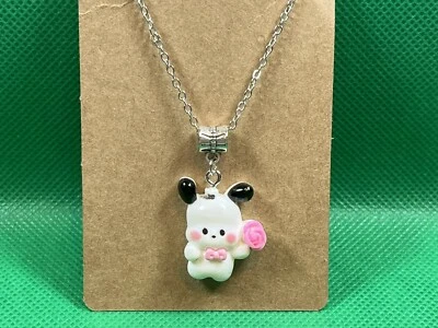"Collar colgante Sanrio cadena plata flor pochaco collar Hello Kitty 18""" Foto 1 de 4