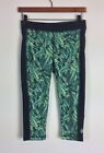 Capri Exercise Leggings Womens Size S 10-12 Tropical Leaf Gym Work Out Pants