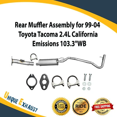 Conjunto de silenciador trasero para Toyota Tacoma 99-04 2,4 L emisiones California 103,3" WB Foto 1 de 4