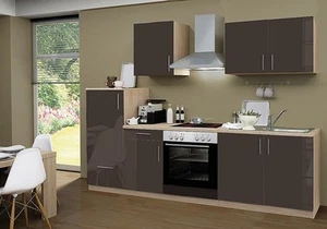 Küchenblock ohne Elektrogeräte Premium 270 cm in lava glänzend mit Spüle - Bild 1 von 3
