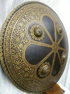 ORNATE WARRIOR SHIELD ARABIC INSCRIPTION FLOWER MOTIFS ISLAMIC SHIELD - Picture 1 of 8