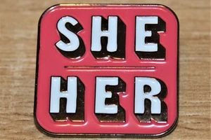 SHE/HER PRONOUN Metal Flag Lapel Pin Badge *NEW*MIX & MATCH BUY 3 GET 2 FREE! - Picture 1 of 3