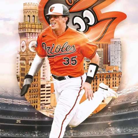 MLB BALTIMORE ORIOLES BASEBALL ADLEY RUTSCHMAN MANCAVE DECOR FRIDGE MAGNET #2 Cover