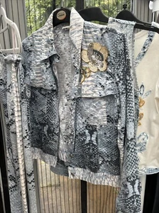 Vintage Snake Print Sequinned ‘Together’ 4 Piece trouser suit 10 - Picture 1 of 12