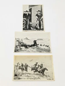 JW Benson Art Western Cowboy 3 Postcards - Picture 1 of 5