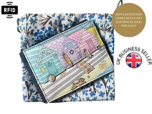 Woolacombe Card Oyster pass / ID travel holder by Mala Leather - Beach beachhuts - Picture 1 of 8
