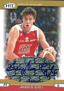 Angelo Gigli autographed Basketball Card (Italy) 2005 SAGE HIT #A12