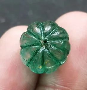 Natural Carving Emerald 12.00 Ct Certified Loose Gemstones With Free Gift - Picture 1 of 5