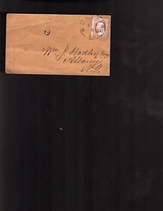 US 1855 THREE CENT WASHINGTON IMPERF Sc 11a TIED wheeling SC to Albany NY (mb17 - Bild 1 von 2