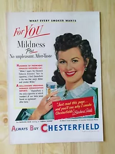 Vintage 1951 Barbara Hale Chesterfield Zigaretten Original Werbung - 921 - Bild 1 von 1
