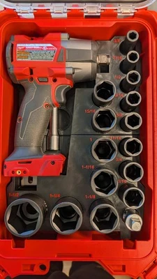 Insert for Milwaukee Packout 5-Compartment Organizer Fits M18 1/2" Impact Wrench - image 1 of 4