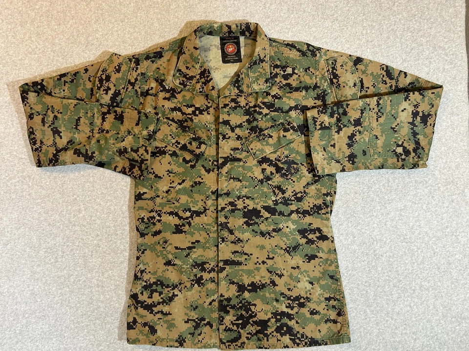 Camo Jacket Mens Small USMC Marines Digital Woodland MARPAT Military Shirt - Image 1 of 4