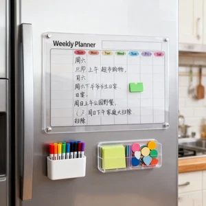 Acrylic Weekly Planner Transparent Colorful Magnetic Weekly Schedule Board Memo - Picture 1 of 12