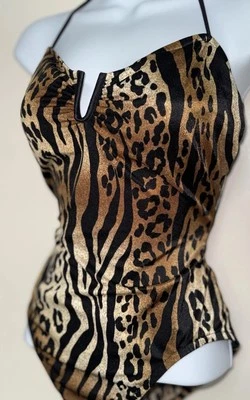 De Colección Animal Traje de Baño Leopardo Tigre Halter Corbata PinUp Rockabilly + Sujetador Unión 16 M L Foto 1 de 4